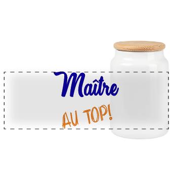 MASTER - Panoramic Cookie Jar with Wooden Lid - white - Front