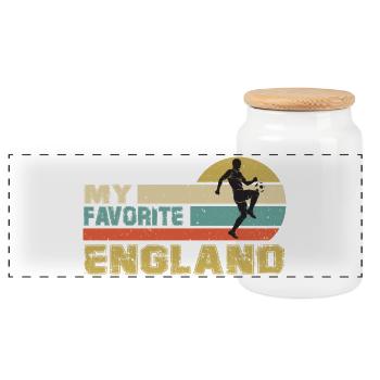 England Fußball Fussball Soccer 2022 - Panorama Keksdose mit Holzdeckel - Weiß - Vorne
