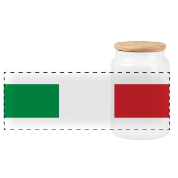 Italien-Banner - Panorama Keksdose mit Holzdeckel - Weiß - Vorne