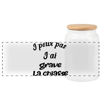 j'peux pas, j'ai grave la chiasse - Boîte à biscuits avec couvercle en bois - blanc - Devant