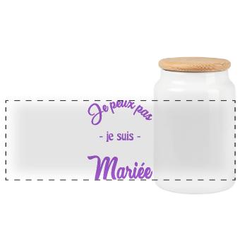 HOCHZEIT. PAAR. ICH HABE GERADE GEHEIRATET. Junggesellinnenabschied - Panorama Keksdose mit Holzdeckel - Weiß - Vorne