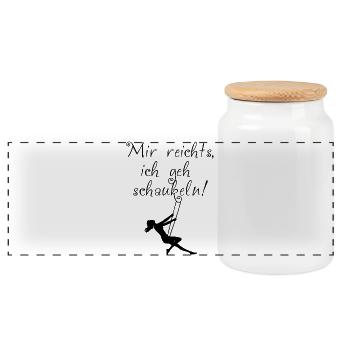 J’en ai assez, je vais me balancer! - Boîte à biscuits avec couvercle en bois - blanc - Devant