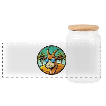 Lunettes de soleil de plage d’été de dessin animé drôle d’antilope - Boîte à biscuits avec couvercle en bois - blanc - Devant