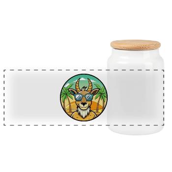 Antelope Funny Cartoon Summer Beach Sunglasses - Panoramic Cookie Jar with Wooden Lid - white - Front