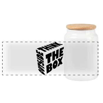 The art of thinking differently - Panoramic Cookie Jar with Wooden Lid - white - Front