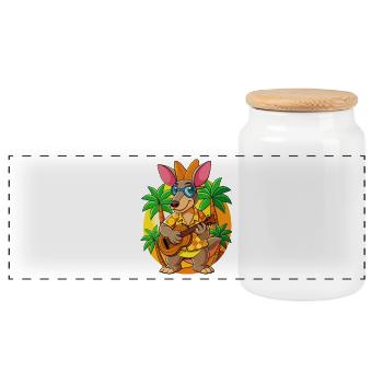 Funny Aardvark Cartoon Summer Beach Sunglasses - Panoramic Cookie Jar with Wooden Lid - white - Front