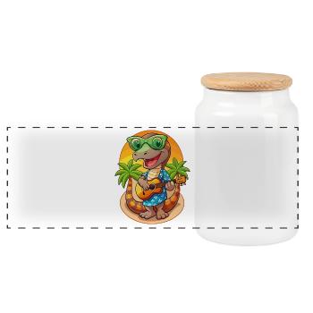 Drôle Serpent Dessin Animé Plage D’été Lunettes De Soleil Guitare - Boîte à biscuits avec couvercle en bois - blanc - Devant