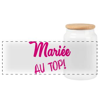 MARIEE. FUTURE MARIEE. EVJF. TEAM MARIEE - Boîte à biscuits avec couvercle en bois - blanc - Devant