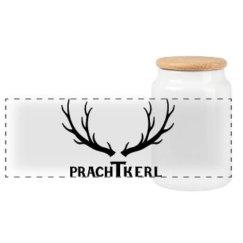 Magnificent deer antler gift - idea - Panoramic Cookie Jar with Wooden Lid - white - Front