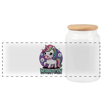 Momiemaïs - Boîte à biscuits avec couvercle en bois - blanc - Devant