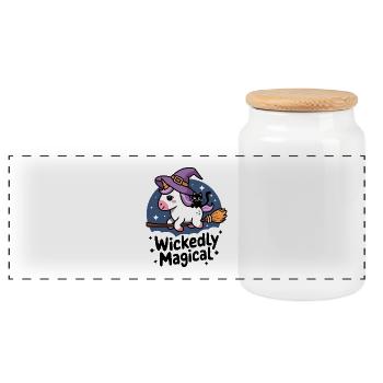 Wickedly Magical - Panoramic Cookie Jar with Wooden Lid - white - Front