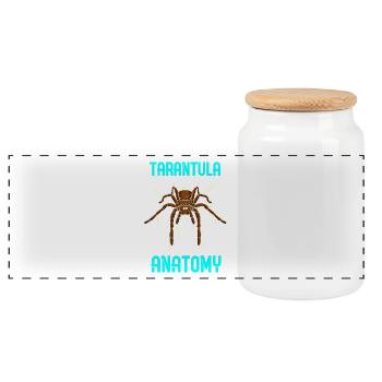 Anatomie de l’araignée tarante - Graphique drôle - Boîte à biscuits avec couvercle en bois - blanc - Devant