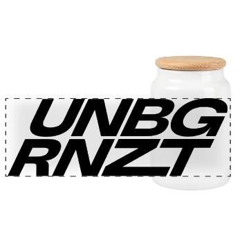 UNBGRNZT by Unlimited Apparel - Panoramic Cookie Jar with Wooden Lid - white - Front
