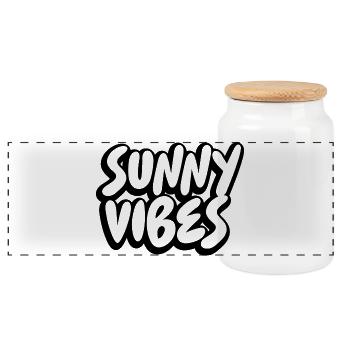 SUNNY VIBES - Panorama Keksdose mit Holzdeckel - Weiß - Vorne