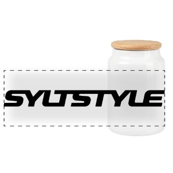 SYLTSTYLE - Panoramic Cookie Jar with Wooden Lid - white - Front