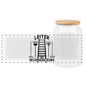 LEITER DES RECHENZENTRUMS - Panorama Keksdose mit Holzdeckel - Weiß - Vorne