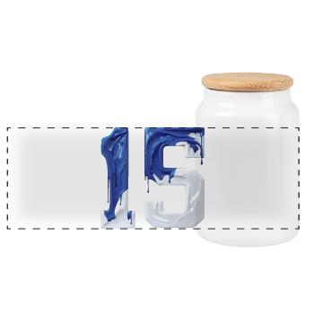NO. 15 NUMBER 15 BLUE WHITE 15TH BIRTHDAY - Panoramic Cookie Jar with Wooden Lid - white - Front