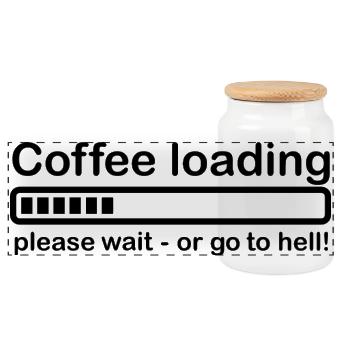 Coffee loading - Panoramic Cookie Jar with Wooden Lid - white - Front