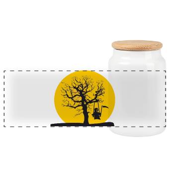 La mort bascule à votre endroit préféré Cadeau - Boîte à biscuits avec couvercle en bois - blanc - Devant
