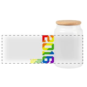LGBTQ 2016 RAINBOW QUEER 9TH BIRTHDAY PRIDE - Panoramic Cookie Jar with Wooden Lid - white - Front
