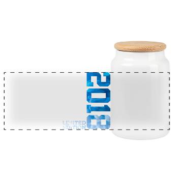 8TH BIRTHDAY LIMITED EDITION 2018 - Panoramic Cookie Jar with Wooden Lid - white - Front