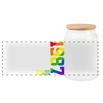 FIERTÉ QUEER IREN-CIEL 39E ANNIVERSAIRE DE L’ENVERGURE LGBTQ 1987 - Boîte à biscuits avec couvercle en bois - blanc - Devant