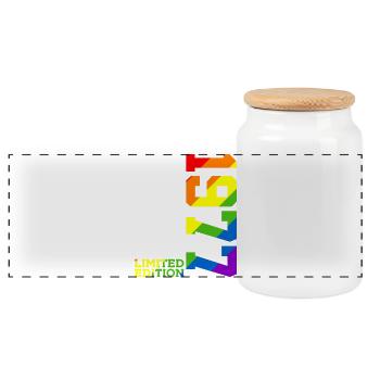 LGBTQ 1977 RAINBOW QUEER 49TH BIRTHDAY PRIDE - Panoramic Cookie Jar with Wooden Lid - white - Front