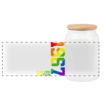 FIERTÉ DU 59E ANNIVERSAIRE QUEER ARC-EN-CIEL 1967 - Boîte à biscuits avec couvercle en bois - blanc - Devant