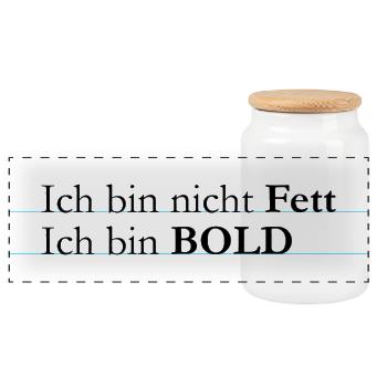 ich bin bold - Panorama Keksdose mit Holzdeckel - Weiß - Vorne