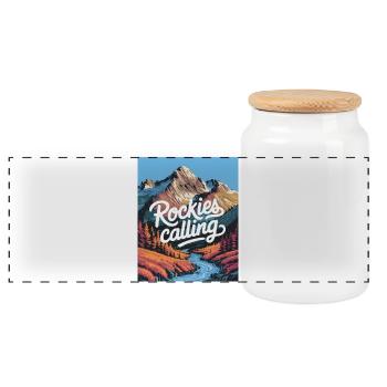 L’appel des - Boîte à biscuits avec couvercle en bois - blanc - Devant