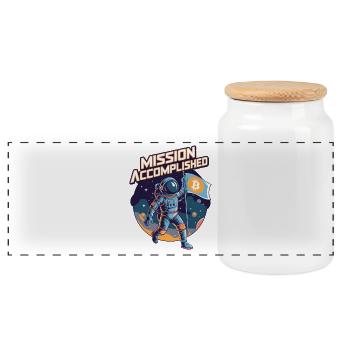 Mission Accomplished - Panoramic Cookie Jar with Wooden Lid - white - Front