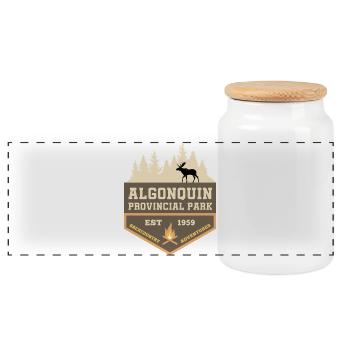 Canada Algonquin Park Moose Backcountry Camping - Panoramic Cookie Jar with Wooden Lid - white - Front