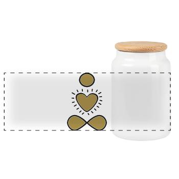 Goldenes Herz-Unendlichkeit Symbol - Panoramic Cookie Jar with Wooden Lid - white - Front