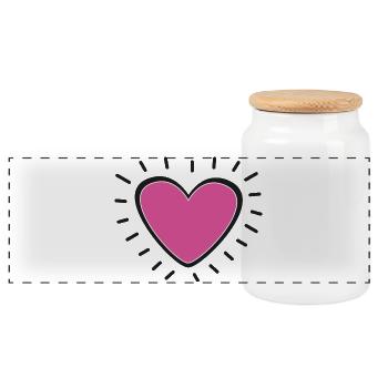 Pink Heart Burst Logo - Boîte à biscuits avec couvercle en bois - blanc - Devant