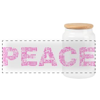 all we need is PEACE - Panorama Keksdose mit Holzdeckel - Weiß - Vorne