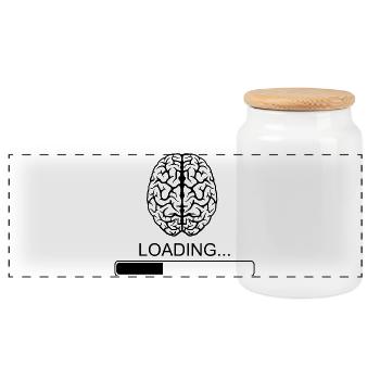 Brain Proverbes drôle drôle de petit déjeuner blague - Boîte à biscuits avec couvercle en bois - blanc - Devant