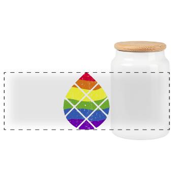 Augsburg Pine Nut LGBT LGBTQPlus - Panoramic Cookie Jar with Wooden Lid - white - Front
