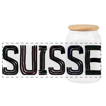 SUISSE. PAYS - Boîte à biscuits avec couvercle en bois - blanc - Devant