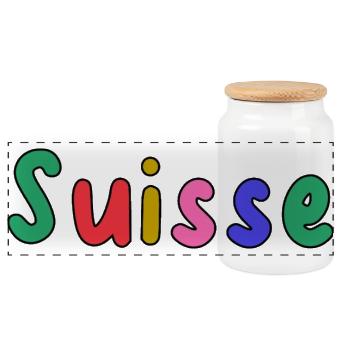 SUISSE. PAYS. GENEVE. HUMOUR. DRAPEAU - Boîte à biscuits avec couvercle en bois - blanc - Devant