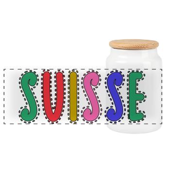 SUISSE. PAYS. GENEVE - Boîte à biscuits avec couvercle en bois - blanc - Devant