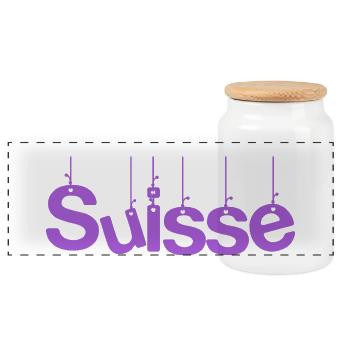 SUISSE. PAYS. GENEVE. SUISSE. HUMOUR - Boîte à biscuits avec couvercle en bois - blanc - Devant
