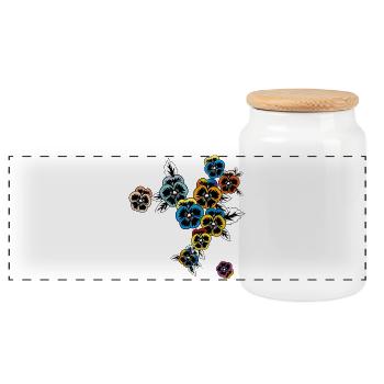 Printemps de la pensée - Boîte à biscuits avec couvercle en bois - blanc - Devant