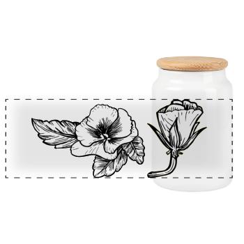 Pensée - Boîte à biscuits avec couvercle en bois - blanc - Devant