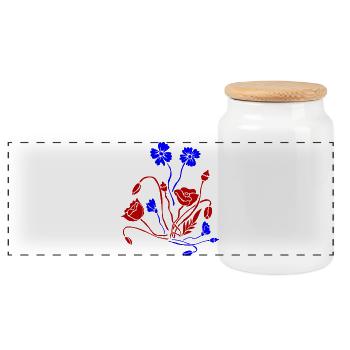 Fleur Picture Fleurs - Boîte à biscuits avec couvercle en bois - blanc - Devant
