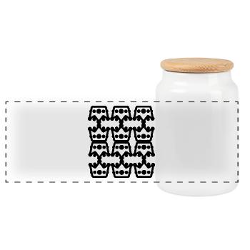 lampe-Type- design - Boîte à biscuits avec couvercle en bois - blanc - Devant