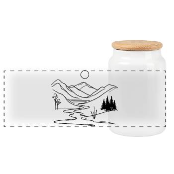 Évasion à Mystic Mountain - Boîte à biscuits avec couvercle en bois - blanc - Devant