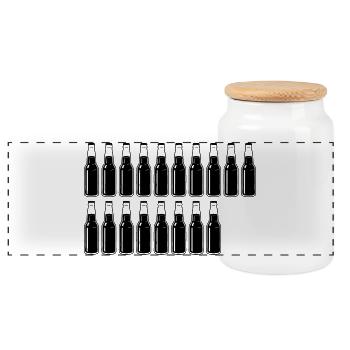 18 Beer Bottles - Beer - 18 Years - 18th Birthday - Panoramic Cookie Jar with Wooden Lid - white - Front