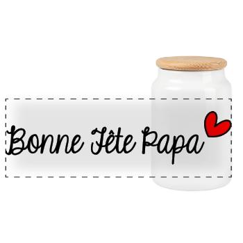 FROHER VATERTAG. PAPA. VATERTAG - Panorama Keksdose mit Holzdeckel - Weiß - Vorne