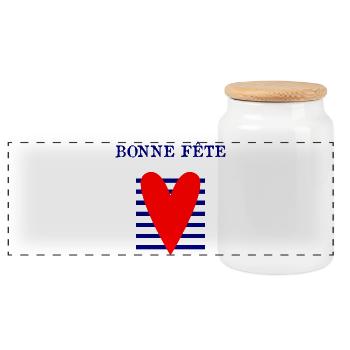 HAPPY FATHER'S DAY. DAD. FATHER'S DAY. FATHER - Panoramic Cookie Jar with Wooden Lid - white - Front