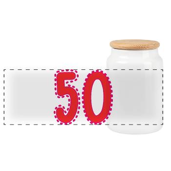 50. 50 ANS. 50e ANNIVERSAIRE. ANNIVERSAIRE 50 ANS. - Boîte à biscuits avec couvercle en bois - blanc - Devant